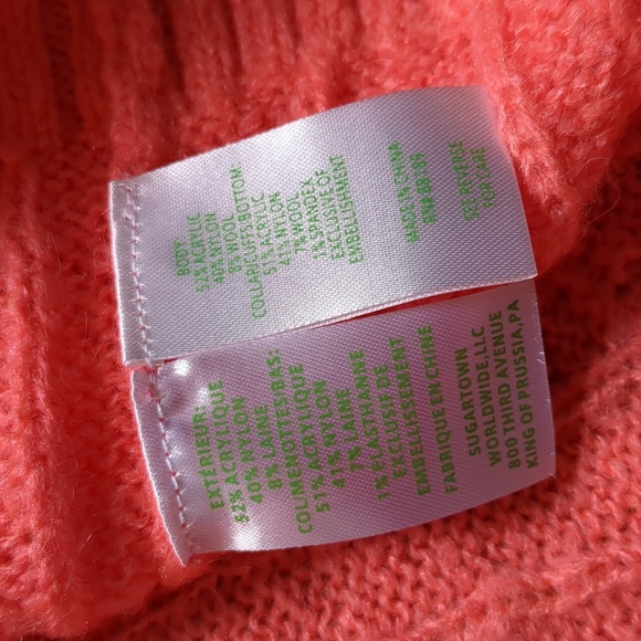 Lilly Pulitzer Dario Rhinestone Embellished Coral Scoop Neck Cable Knit Sweater - Picture 13 of 13